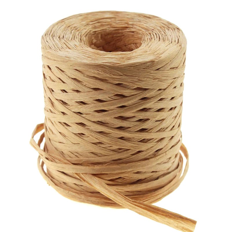 Creatrill 218 Yards Raffia Paper Craft Ribbon Packing Paper Twine, 1/4 Inch by 218 Yards (Kraft) - Image 1